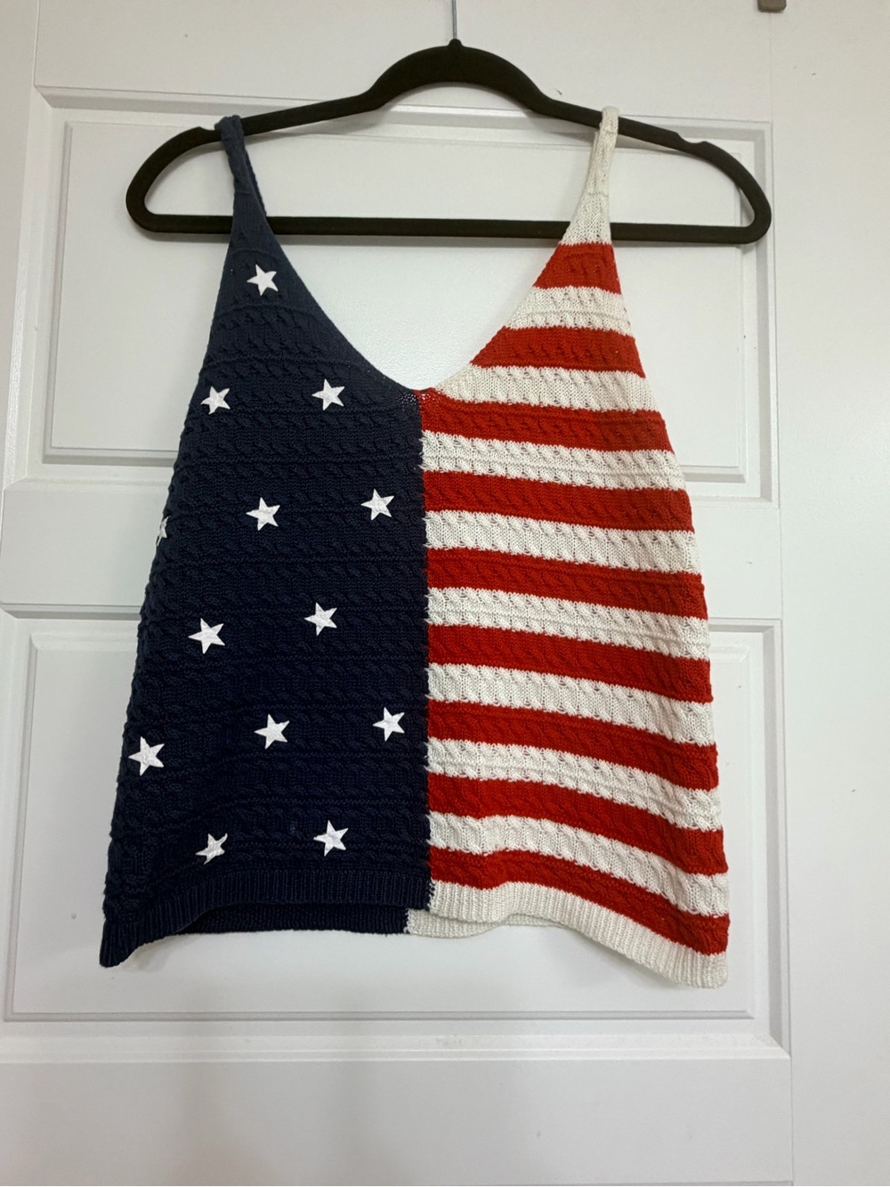moon & madison Red, White & Navy Star Stripe Knit Tank